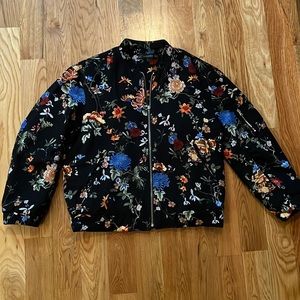 ZARA floral bomber jacket size Small